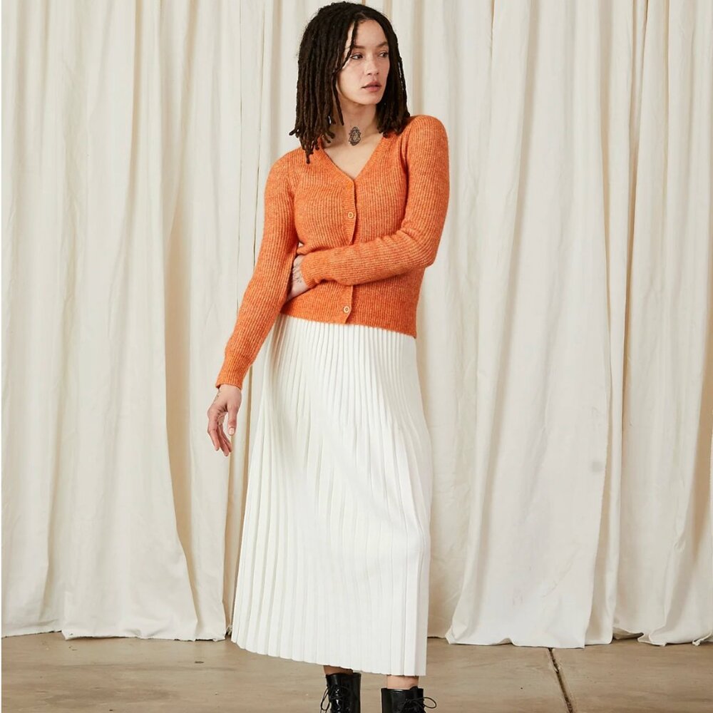 Ali Golden Orange Women's Cardigan Sweater